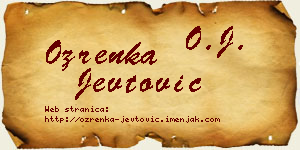 Ozrenka Jevtović vizit kartica